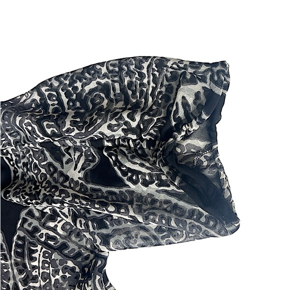 Adrienne Vittadini Black & White Paisley Design Beaded B-Neck Blouse Size XL EUC - Picture 6 of 14